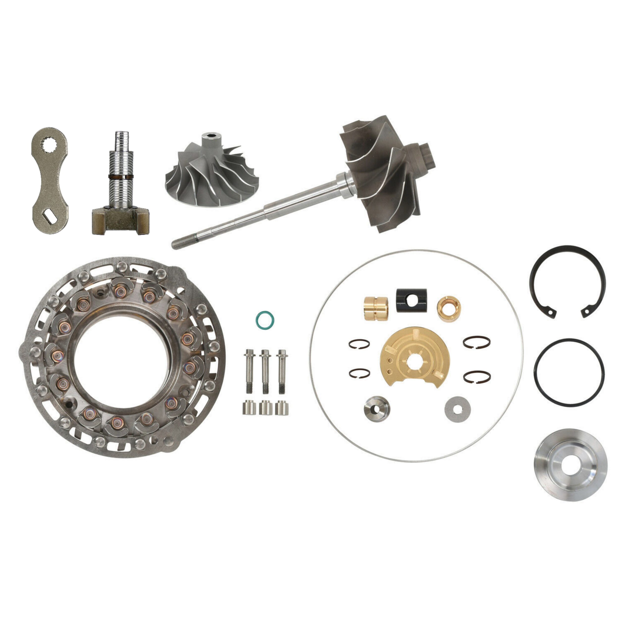 SPOOLOGIC High Pressure Turbo Rebuild Kit Cast Wheel Turbine Shaft Unison Ring Actuator Rod