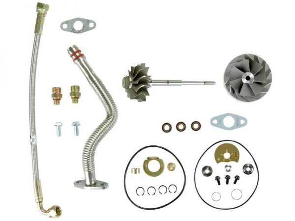 SPOOLOGIC Turbo Rebuild Kit Cast Wheel Turbine Shaft Drain & Feed Line